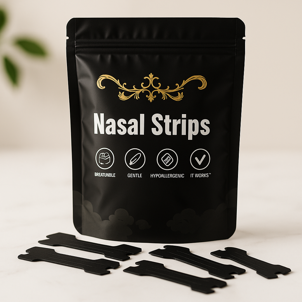 Bedtime Nasal Strip on the nose